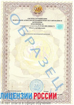 Образец сертификата соответствия (приложение) Большой Камень Сертификат ISO 22000