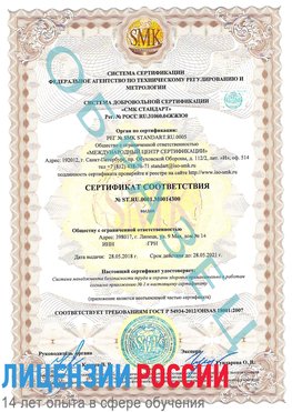 Образец сертификата соответствия Большой Камень Сертификат OHSAS 18001