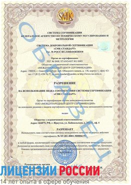 Образец разрешение Большой Камень Сертификат ISO 50001